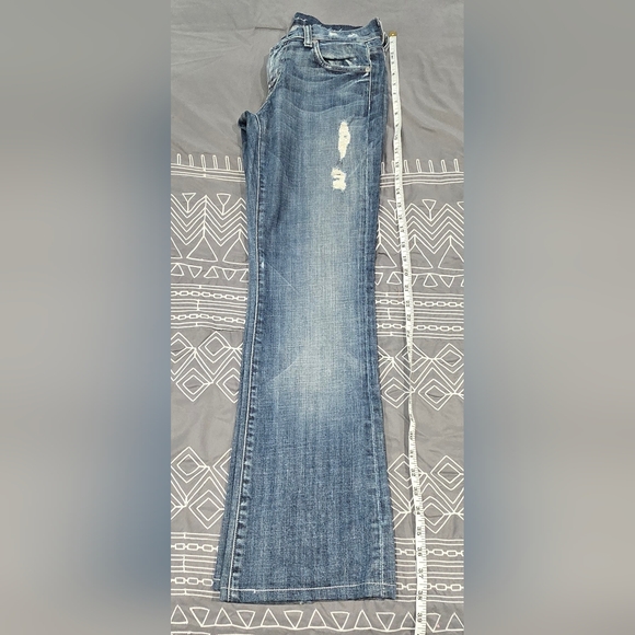 7 For All Mankind Distressed Bootcut Jeans Size 28 - Picture 2 of 8